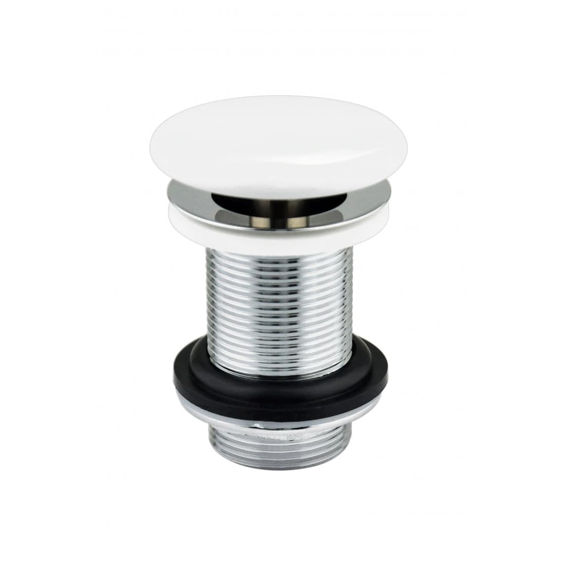 98028326 Desing-drain valve, cap white, 1 1/4" x 70 mm, without overflow