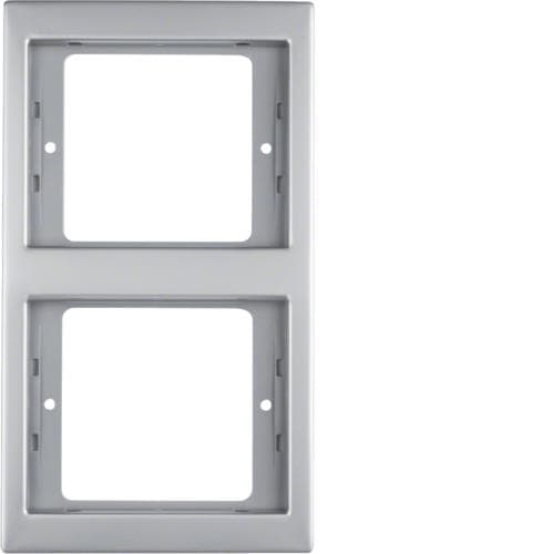 Plaque de recouvrement 2 postes pour montage vertical Berker K.5 Inox