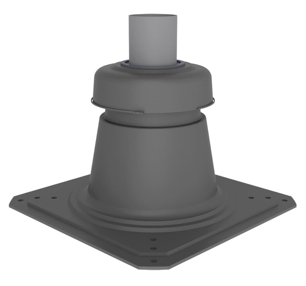 Muelink & Grol Flexline plaque de cheminée D80 en PP avec tuyau d'échappement