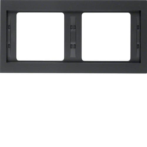 Plaque de recouvrement 2 postes pour montage horizontal Berker K.1 Anthracite, mat