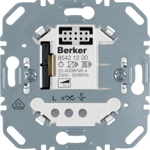 Variateur à poussoir simple électronique universel Berker