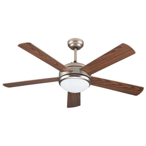 Ventilateur décoratif avec 1 lampe E27 Laiton antique avec contrôleur diamètre 130 70W