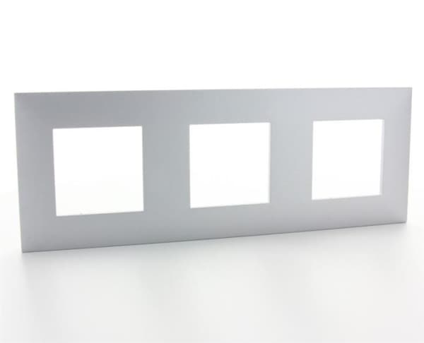Valena plaque 3 postes horizontal - vertical entraxe 71mm Alu