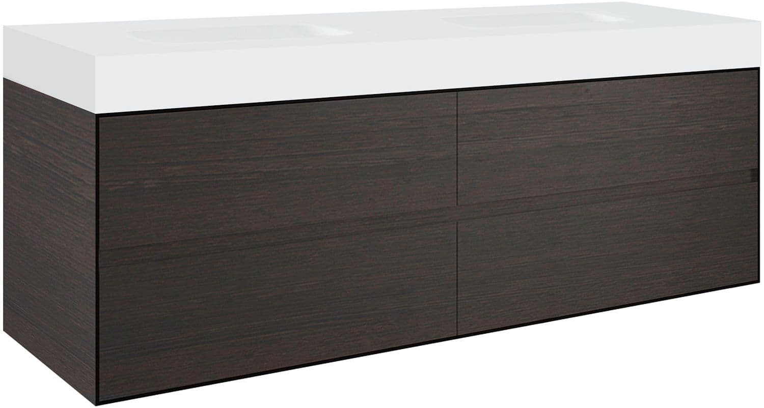 SOUS MEUBLE 4 TIROIRS POUR TABLET PURO 2 LAVABO TENSO 160CM WENGE