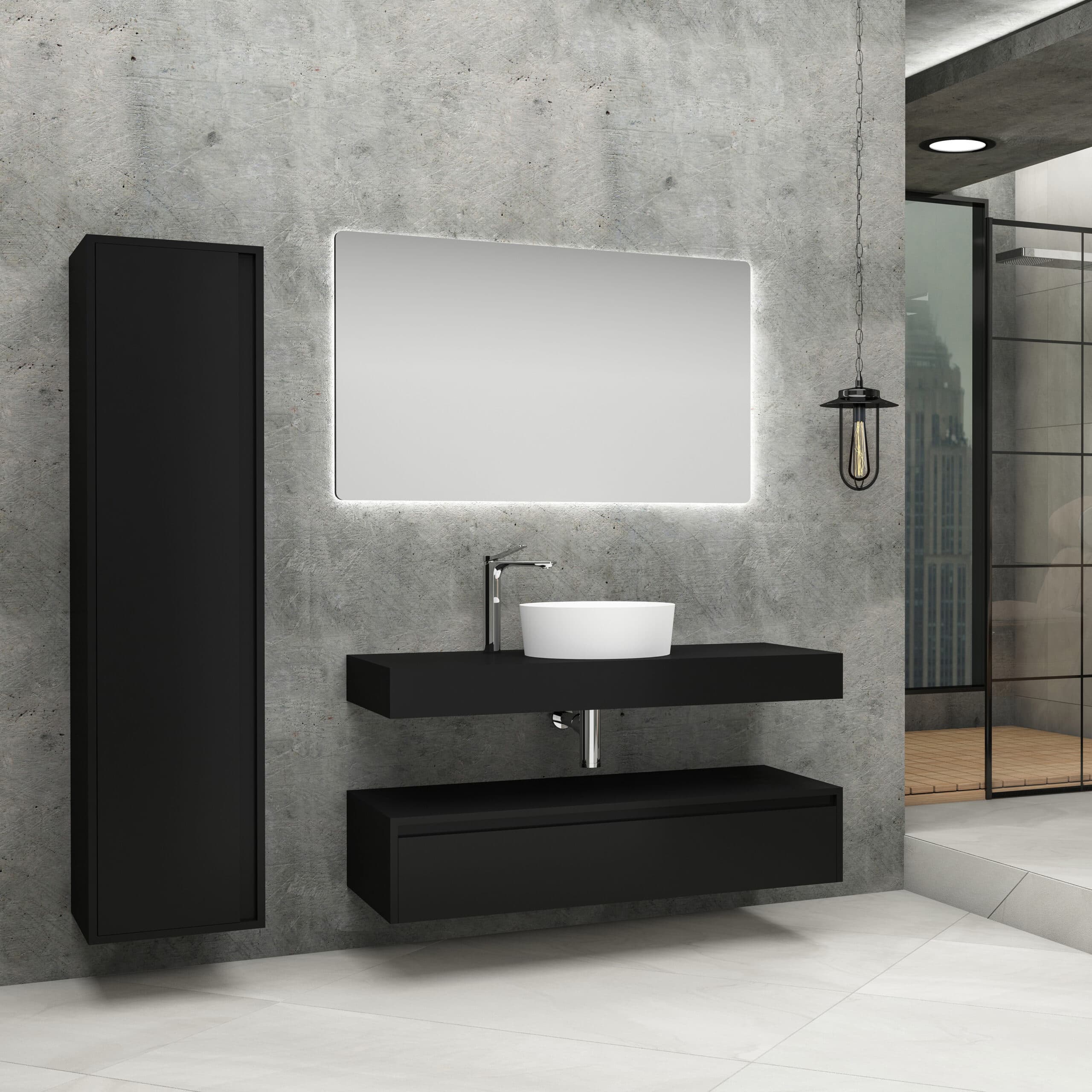 ALONI LINA MEUBLE SOUS-PLAN (120CM) - NOIR MAT