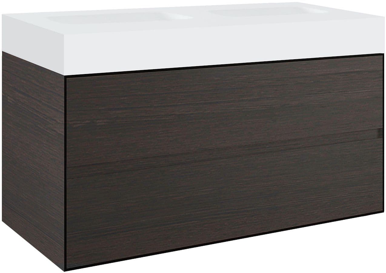 SOUS MEUBLE 2 TIROIRS POUR TABLET PURO 2 LAVABOS TENSO 120CM WENGE