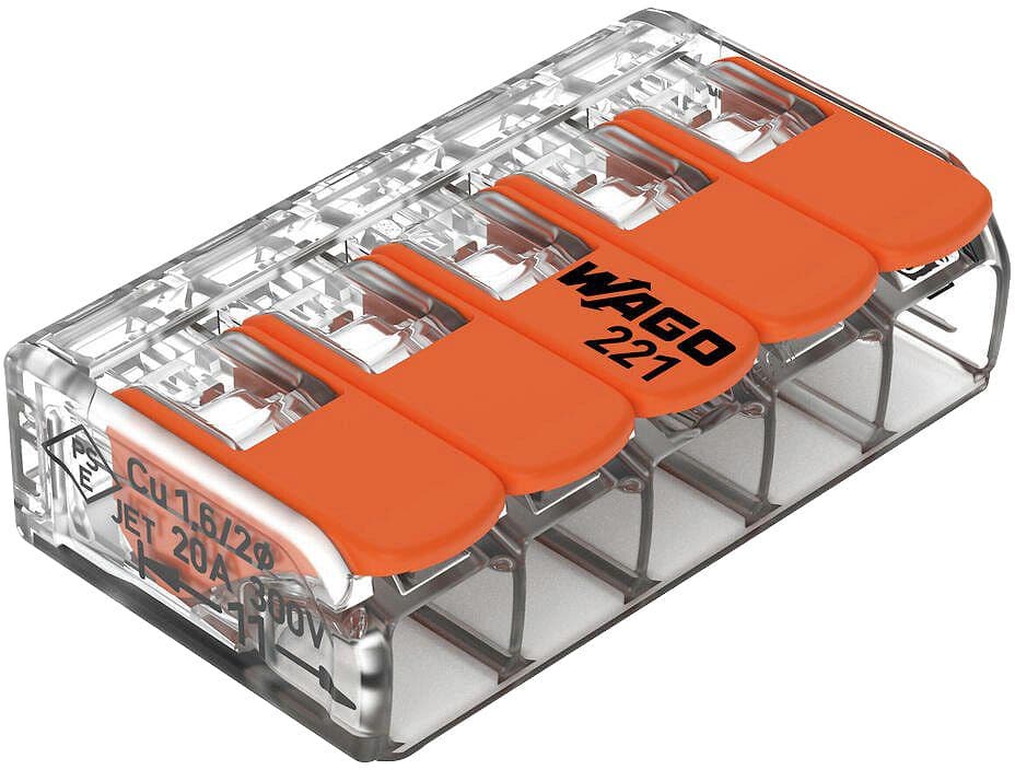 RACCORD WAGO 5X0,2-4MM² PAQUET= 25