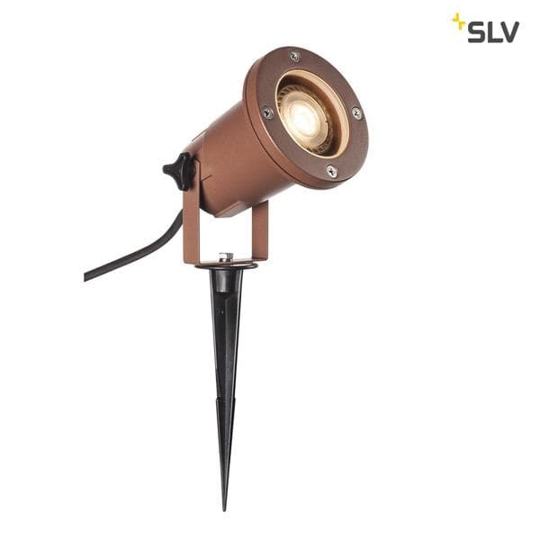 Spot extérieur sur piquet Big Nautilus Qpar51, Rouille, IP65, maximum 11W