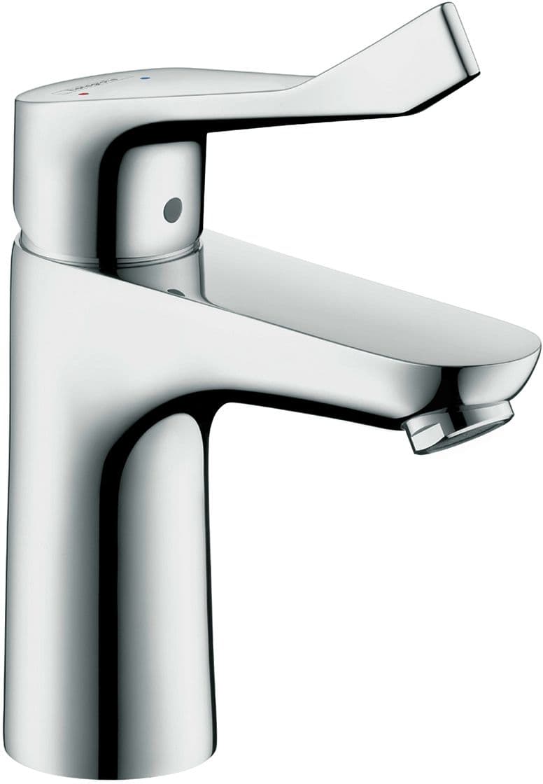 MITIGEUR LAVABO FOCUS 100 HG POIGNEE LONG VIDAGE AUTOMATIQUE CHROME