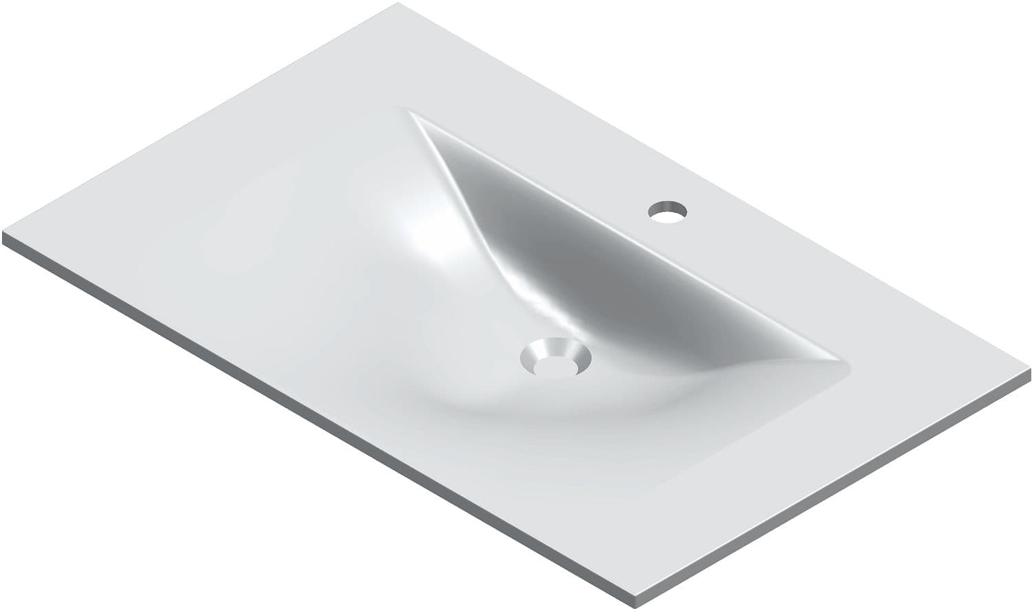 LAVABO BIZZY 80X50CM MARBRE ARTIFICIEL BLANC