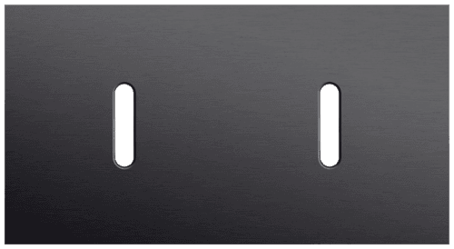 Plaque de recouvrement double, horizontale 71 mm d'entraxe, pour deux fonctions de commutation simple, Niko Rocker alu black brushed