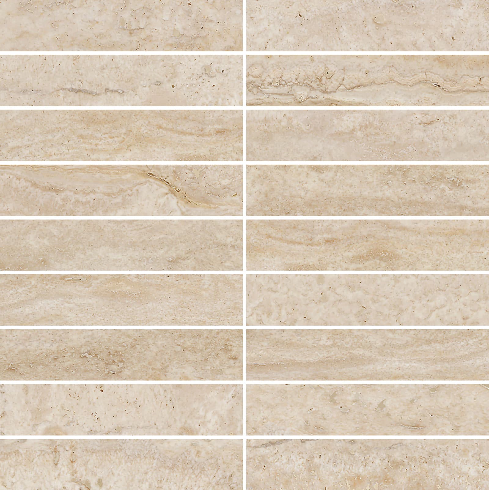 MOSAICO TRAVERTINO POL GOLD 30X30 (3X15)