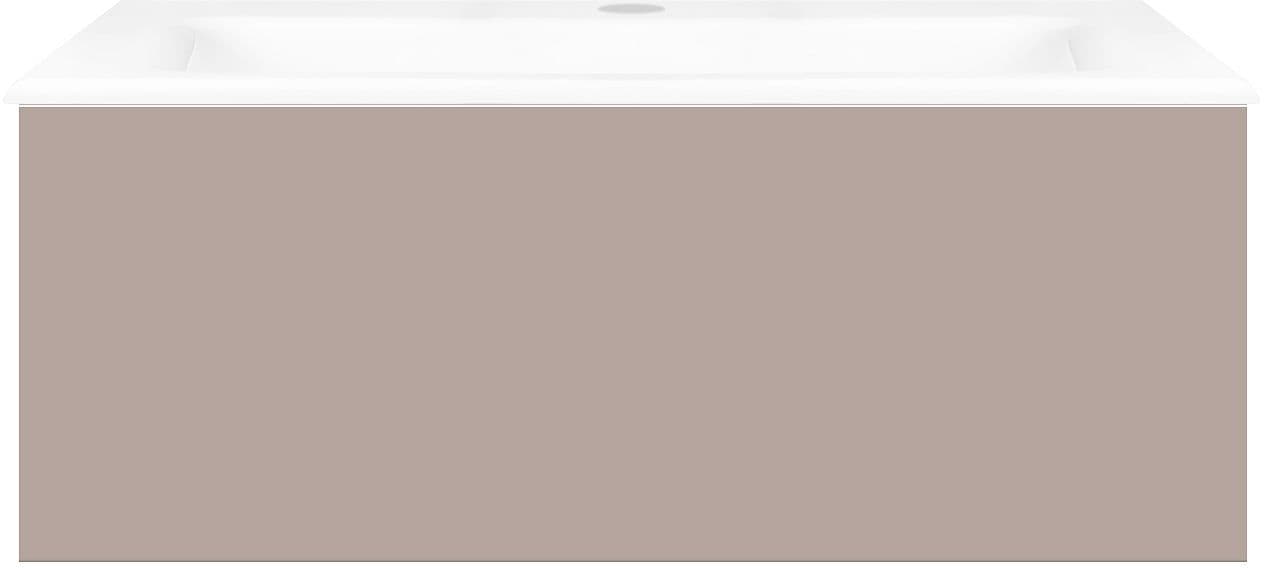 SOUS MEUBLE COFFEE 1 TIROIR 80 GRIS BASALTE MAT +LAVABO PORCELAINE BLANC
