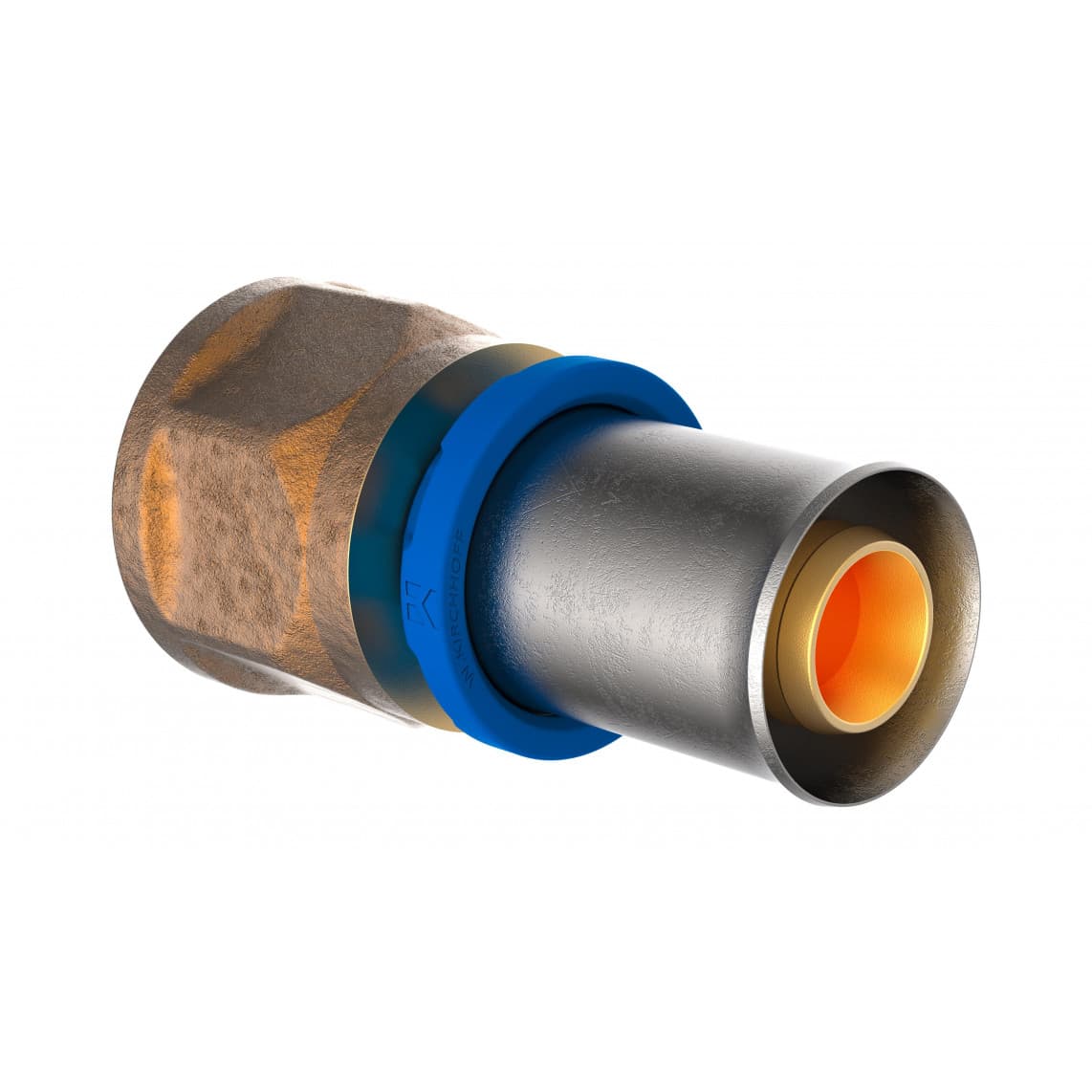 988713155 LT pièce intermédiaire, vierge, 16 mm x 1/2" F, raccord à sertir pour tube multicouche