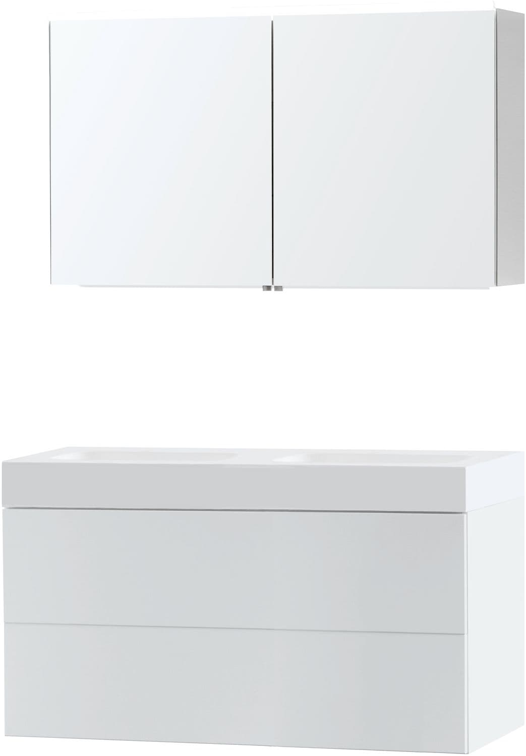 MEUBLE PURO DUO BLANC 120 SOLID PURO ARMOIRE TOILLETTE