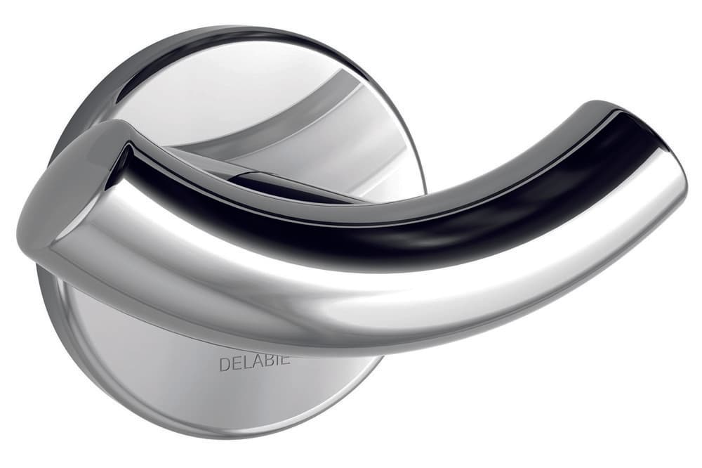 Delabie patère double 55x95x62mm inox poli brillant fixations invisibles