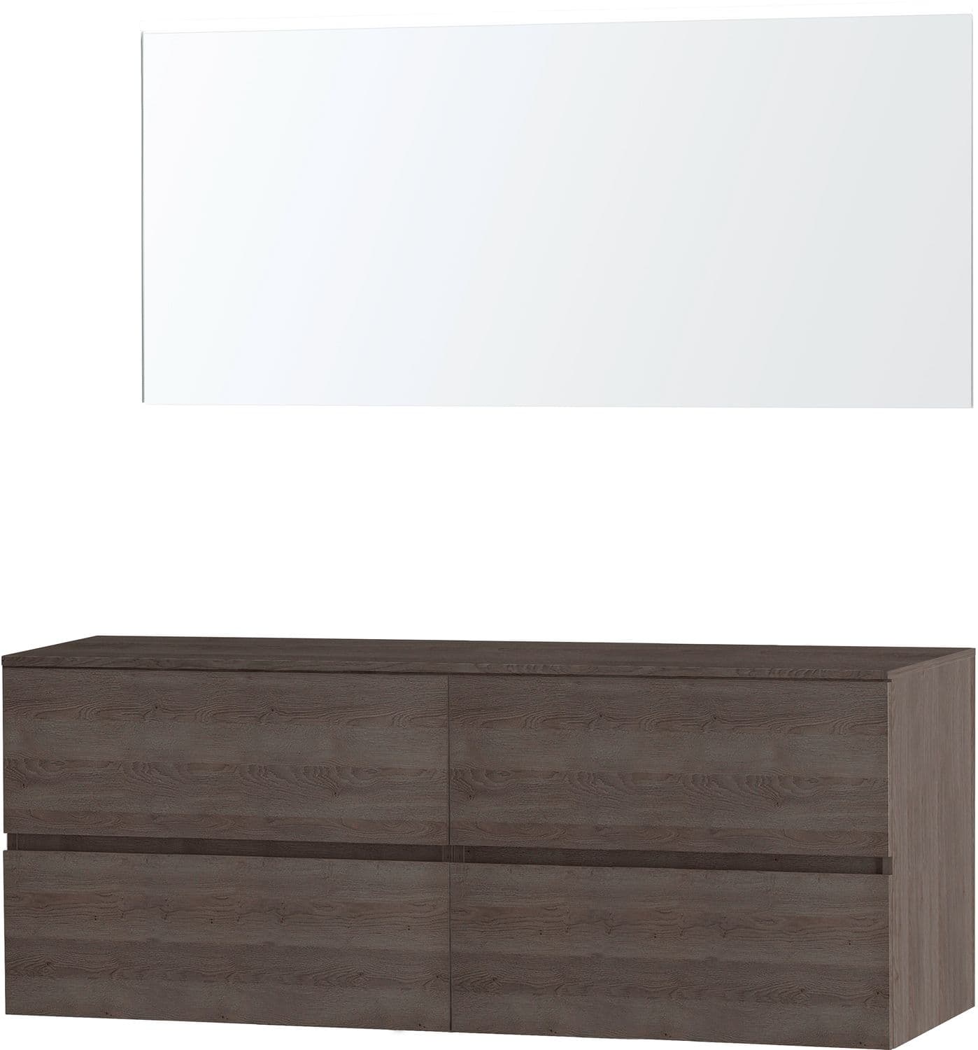 MEUBLE MOLTO CHENE GRIS 160 POUR LAVABO A POSER MIROIR