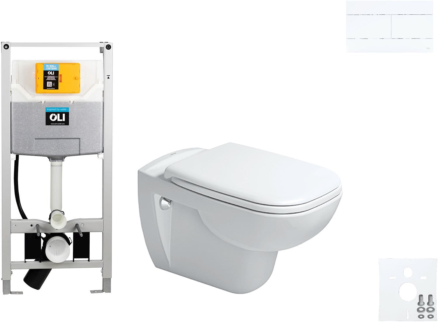 WALLFIX OLI WC SUSPENDU D-CODE DURAVIT CODE SOFT-CLOSE SLIM BLANC