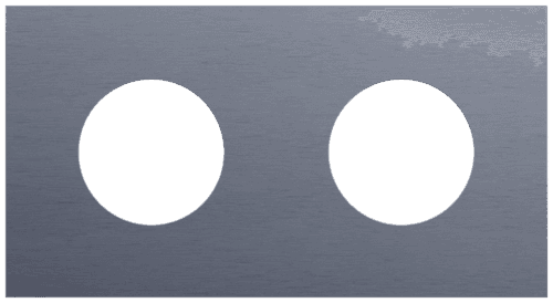 Plaque de recouvrement double, entraxe 71 mm, pour 2 prises de courant, Niko Rocker et Niko Toggle, alu blue grey brushed