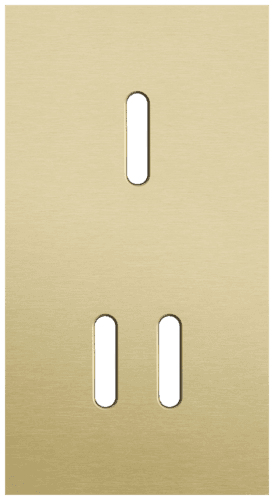 Plaque de recouvrement double, verticale 71 mm d'entraxe, pour une fonction de commutation simple et une double, Niko Rocker alu gold brushed