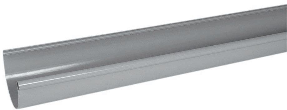 GOUTTIERE PVC 125MM GRISE CLAIRE LONGUEUR 4M
