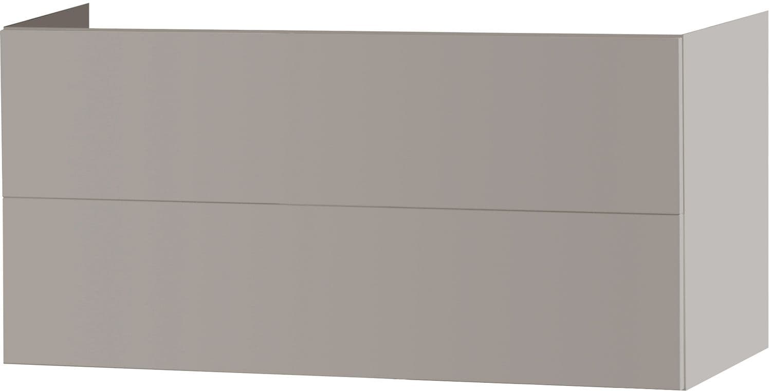 SOUS MEUBLE 2 TIROIR 120CM PUSH-OPEN GRIS SATIN
