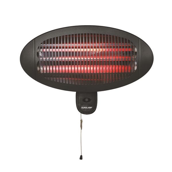 Radiateur quartz mural 650 - 1350 - 2000W IPx4. Hauteur d'installation 1,3 - 2,1m