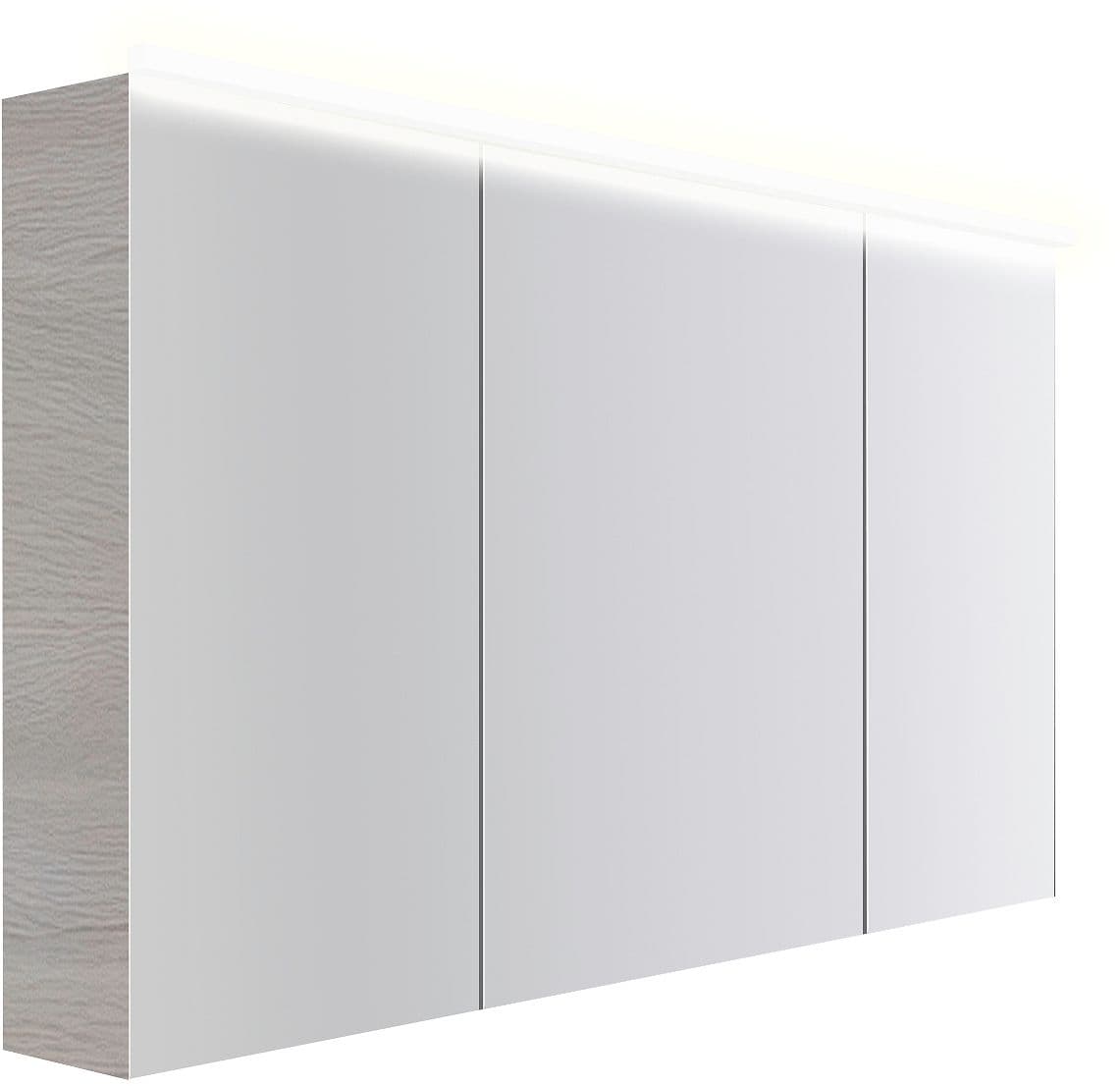 ARMOIRE TOILETTE COFFEE 3 PORTES 1400MM 4250K CHENE DECOR ARGENT