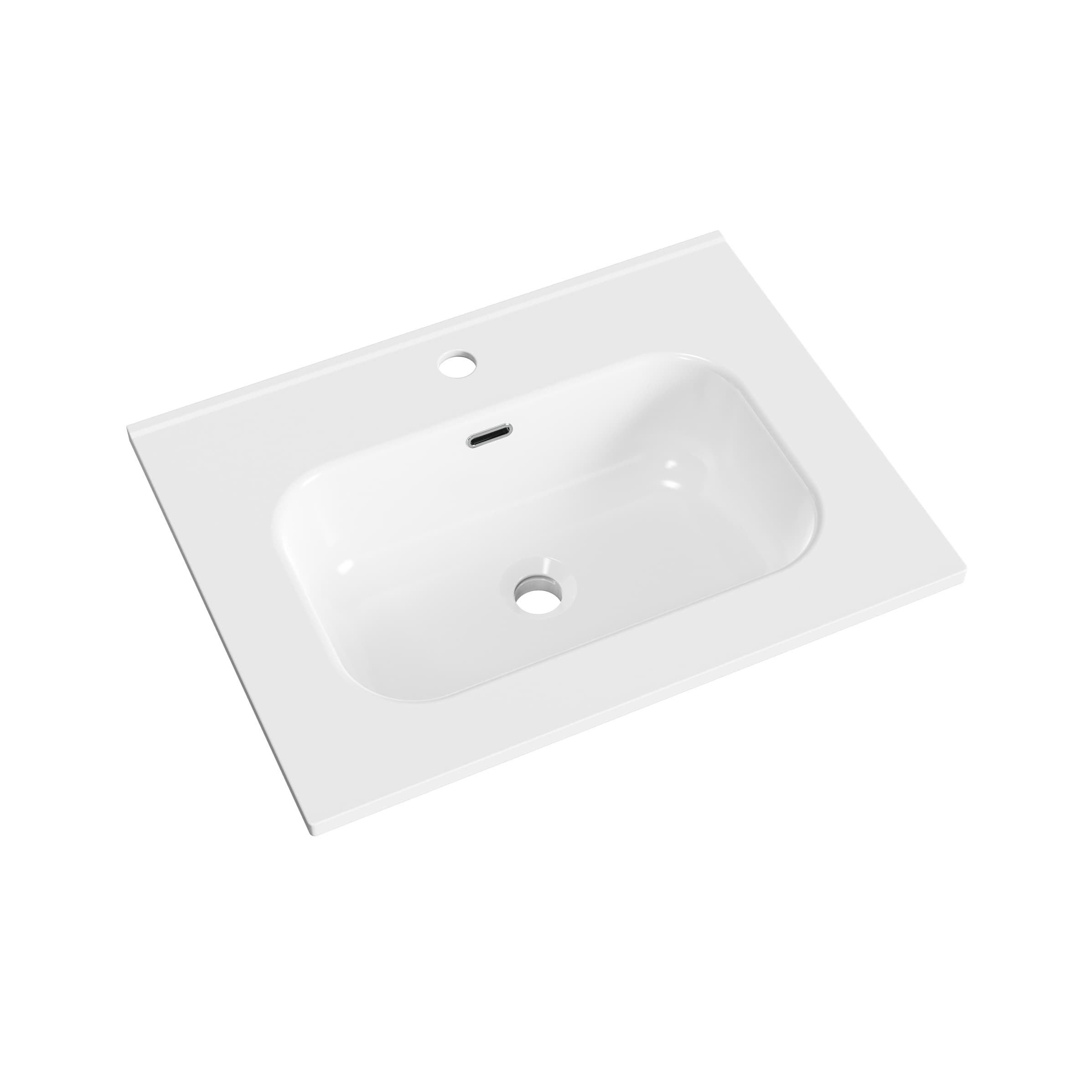 ALONI LIVA LAVABO – 60X1,8X46 CM – 1 VASQUE – 1 TROU ROBINET – AVEC TROP-PLEIN – CÉRAMIQUE – BLANC BRILLANT
