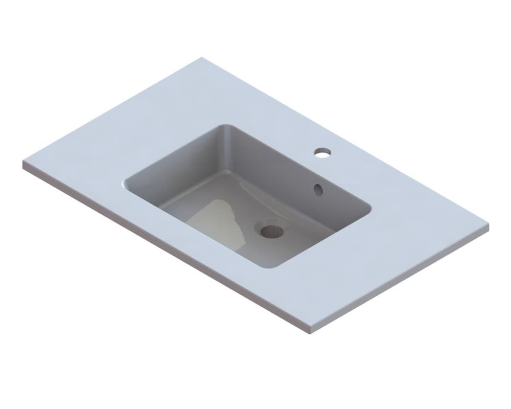 intro Taz tablette intégrée marbre minéral avec 1lavabo 800x500mm blanc