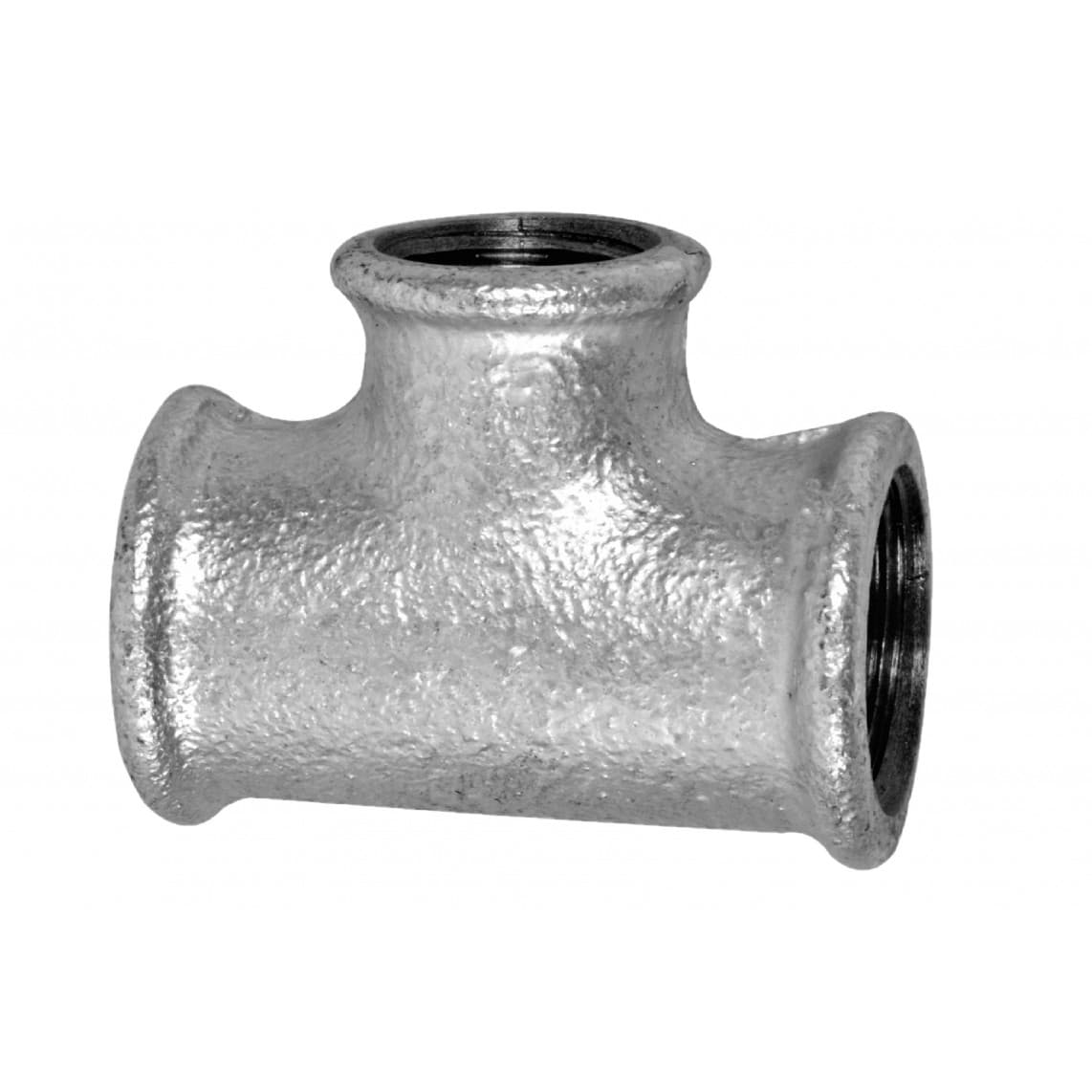 989737055 FM Té de réduction, galvanisé, 1" F x 1/2" F x 1" F, (130)