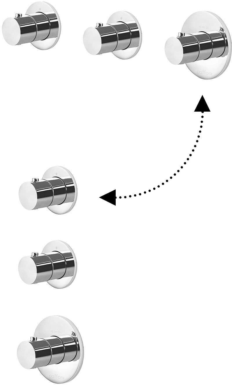 SET DE FINITION POUR MITIGEUR BAIN/DOUCHE THERMOSTAT (2SORTIES) PAFFONI HORIZONTAL ET VERTICAL INOX