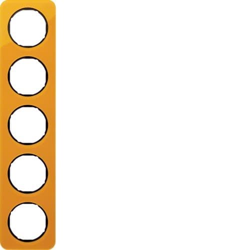 Plaque de recouvrement 5 postes R.1 acryl Orange transparent / Noir