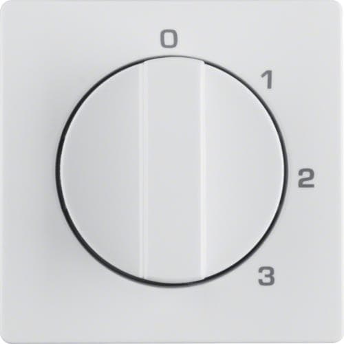 Enjoliveur avec bouton rotatif pour interrupteur 3 paliers avec position 0 Q.1 / Q.3 Blanc polaire