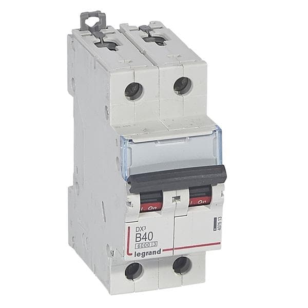Disjoncteur DX³ 6000A / 10kA 2 pôles courbe B 40A 230 / 400V - 2 modules