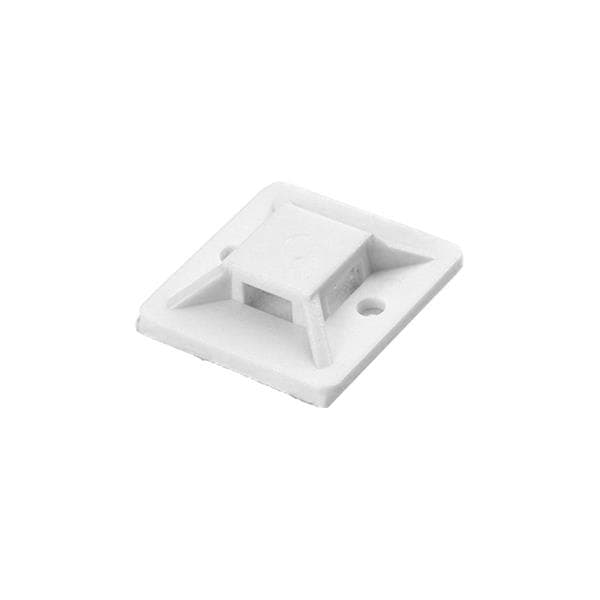 Support auto - adhésif pour collier de câblage , 20 x 20mm, Blanc, 50 pièces