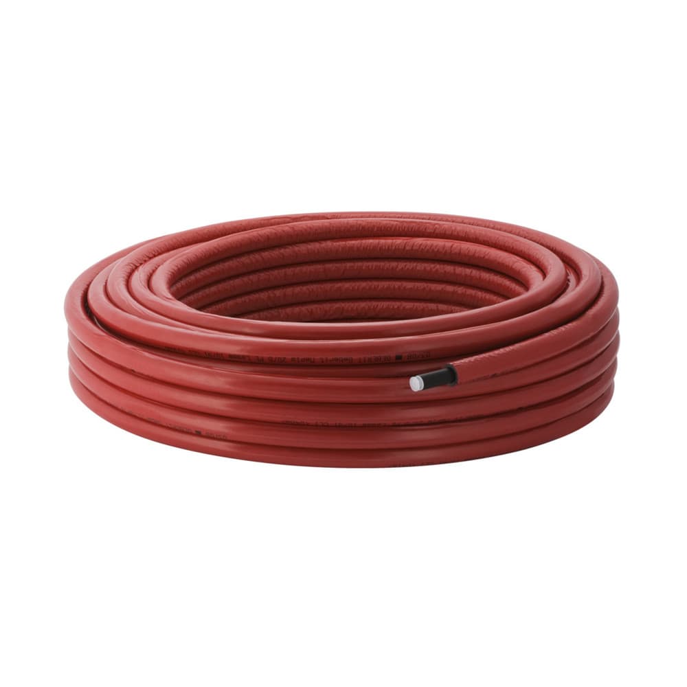 Geberit Mepla tube multicouche pré-isolé rond rouge 6mm D26 rouleau 25m