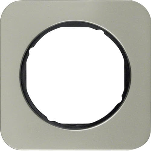 Plaque de recouvrement 1 poste Berker R.1 Inox / Noir