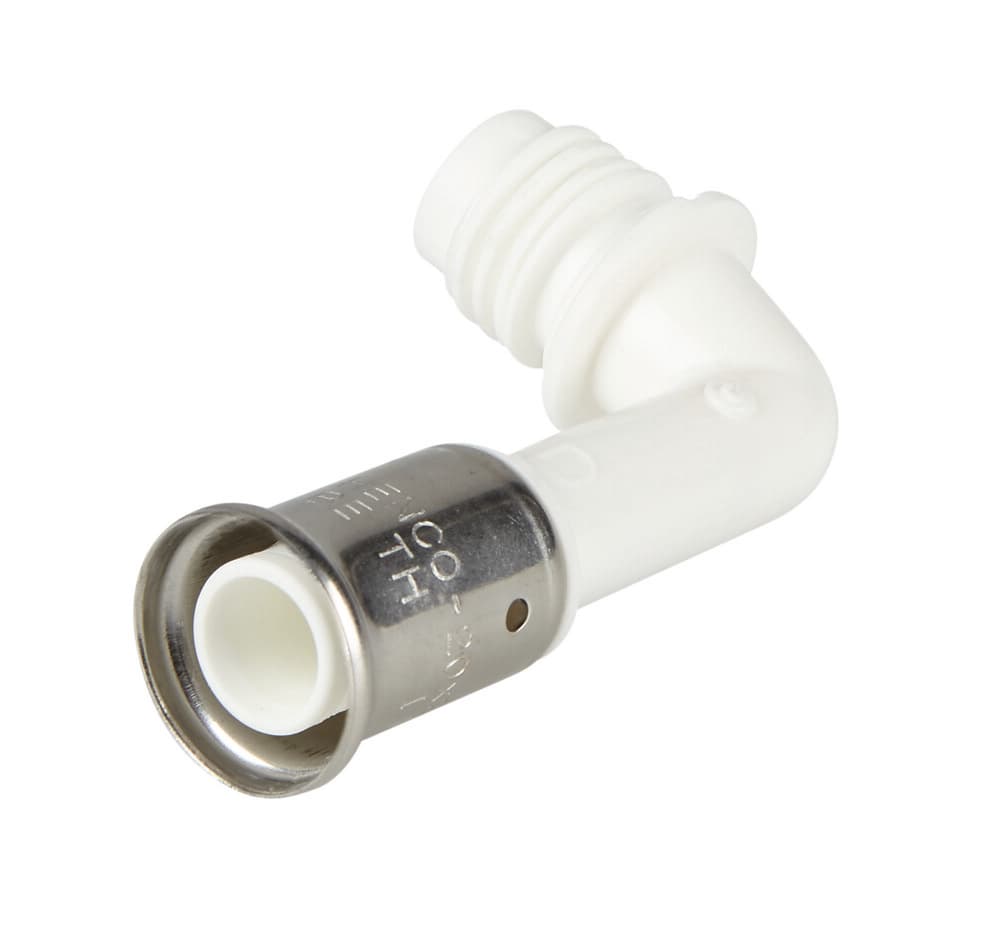 Henco départ par dessous pour collecteur courbe 90° D20 mm