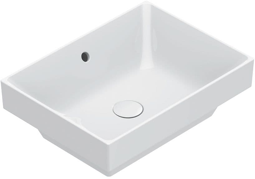 LAVABO SEMI-ENCASTRÉ ZERO CATALANO CATAGLAZE+ 50X37CM SANS PLAGE ROBINET BLANC