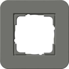 Cadre de finition Gira E3 Soft-Touch Gris foncé avec cadre de support Blanc brillant Soft-Touch