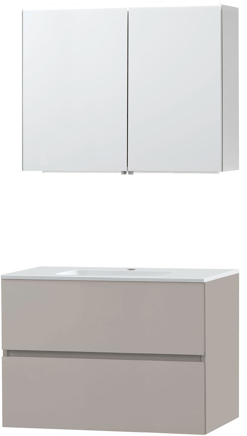 MEUBLE MOLTO POUDRE GRIS 90 PORCELAINE ARMOIRE TOILETTE