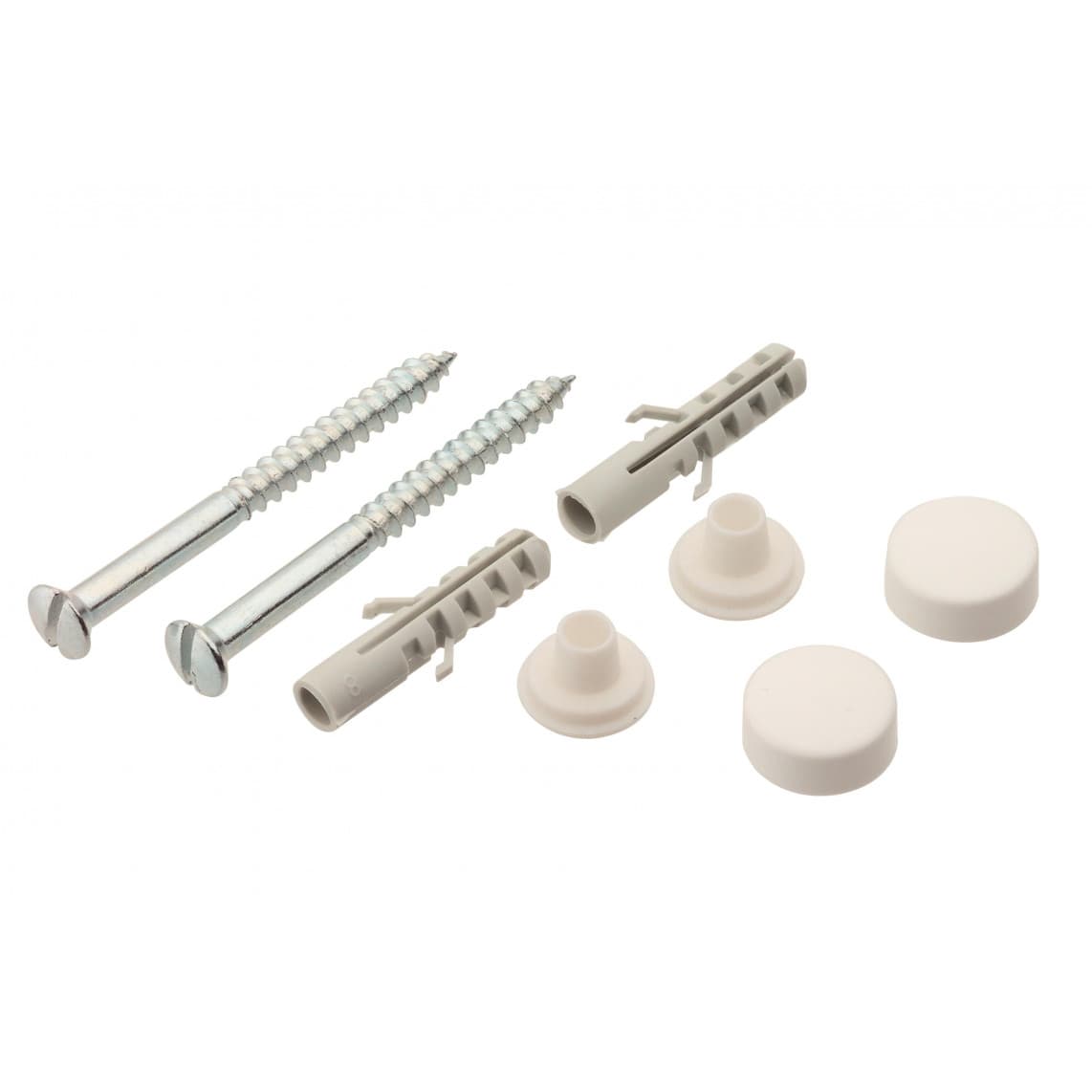 988460048 Kit de fixation pour WC au sol/tablette Tête bombée, blanc, M6 x 70 mm