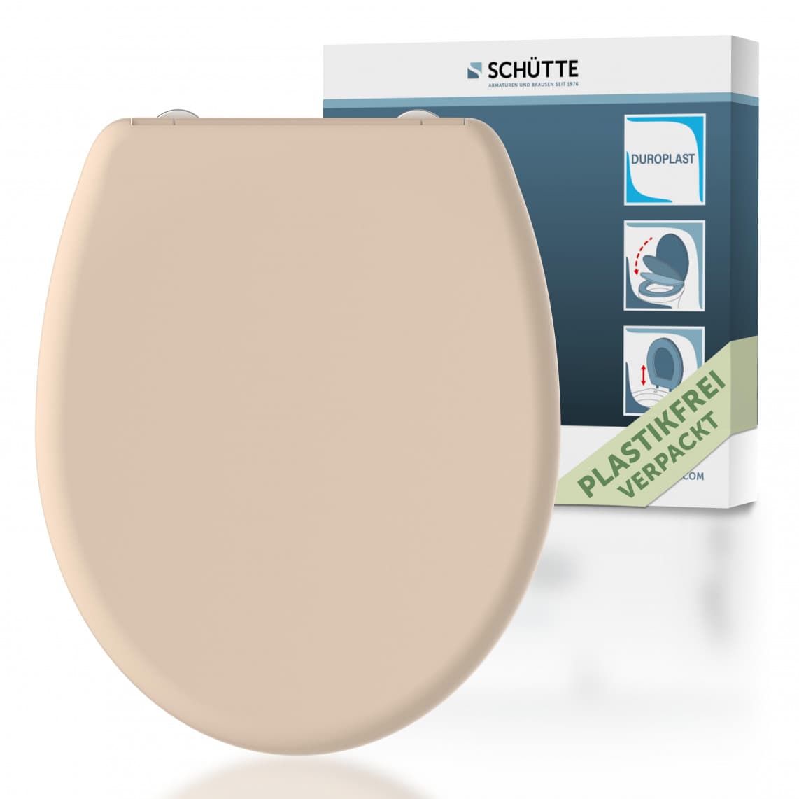 82305 abattant WC en Duroplast BEIGE, avec frein de chute et déclipsable
