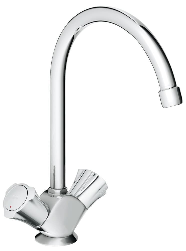 Grohe Costa L mélangeur cuisine monotrou 2 poignées Longlife bec mobile chromé