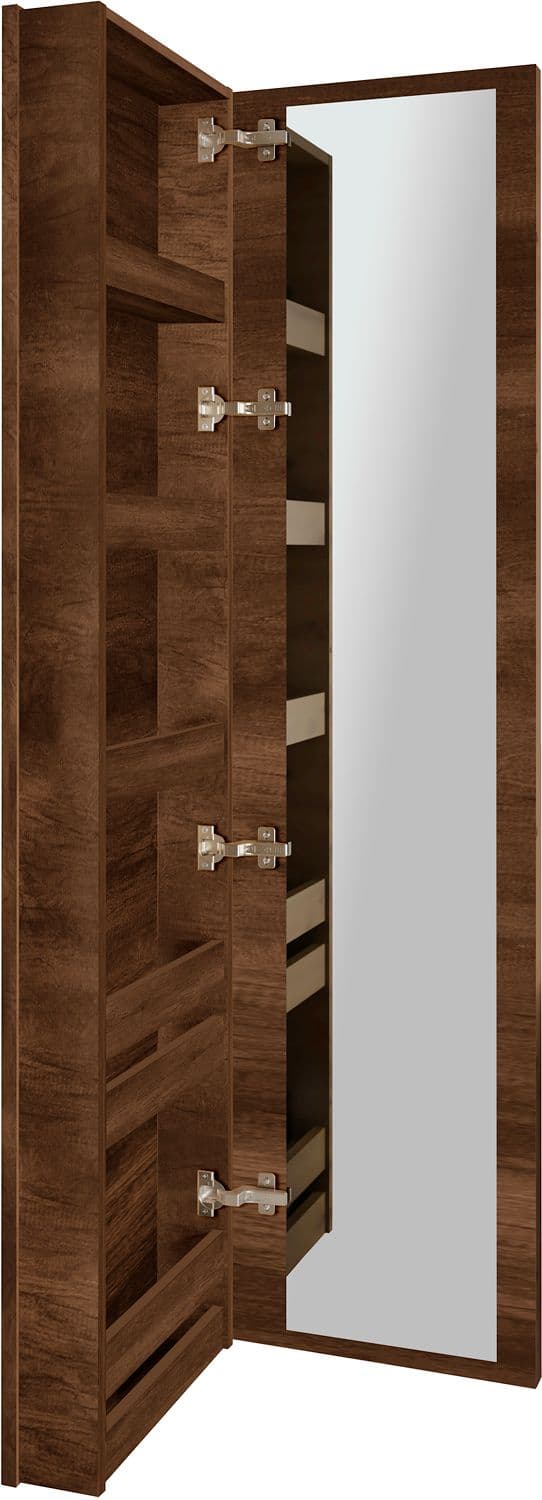 COMMODE MIROIR COFFEE ETROITE 1 PORTE GAUCHE 40 CHENE DECOR ROUILLE