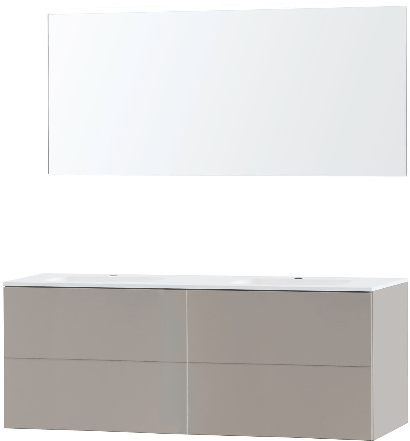 MEUBLE PURO DUO GRIS 160 MARBRE SYNTHETIQUE MIROIR