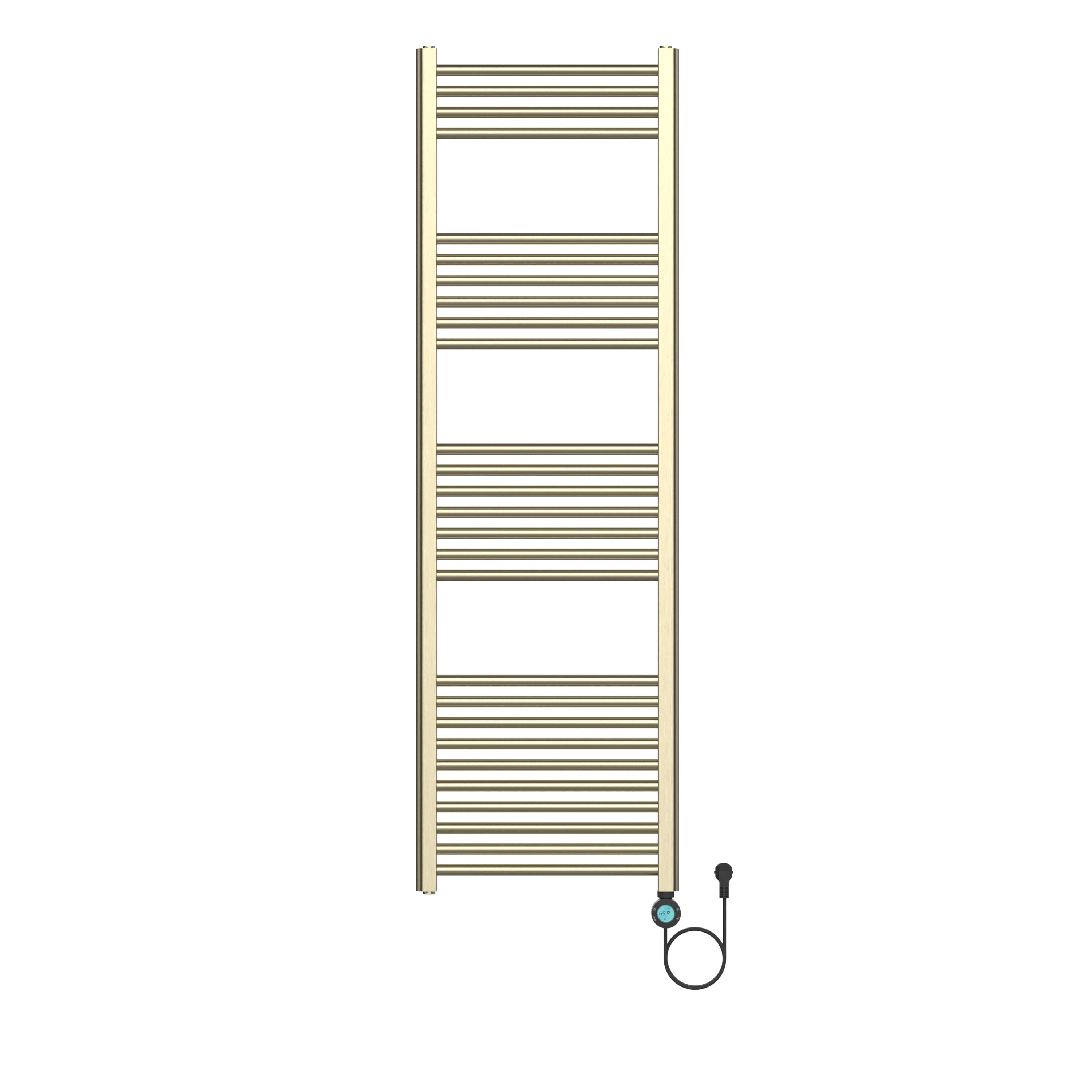 BELRAD SÈCHE-SERVIETTES ÉLECTRIQUE – AVEC THERMOSTAT NUMÉRIQUE PROGRAMMABLE – SMART WIFI - RACCORD À DROITE – 900W – 1600X500 MM – OR BROSSÉ