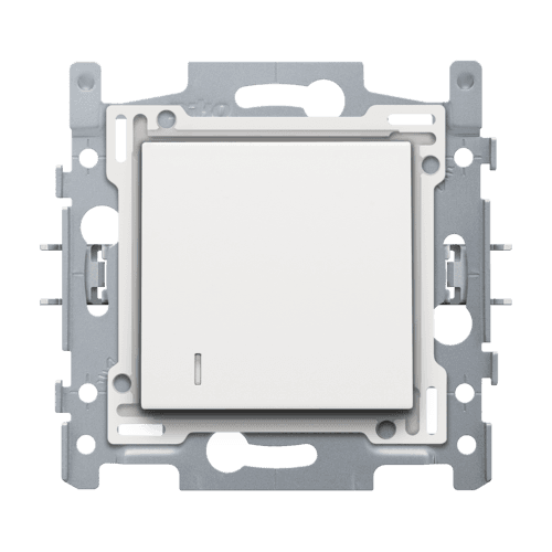 Interrupteur pour cartes d'hôtel, socle, bornes à connexion rapide et set de finition, couleur white coated