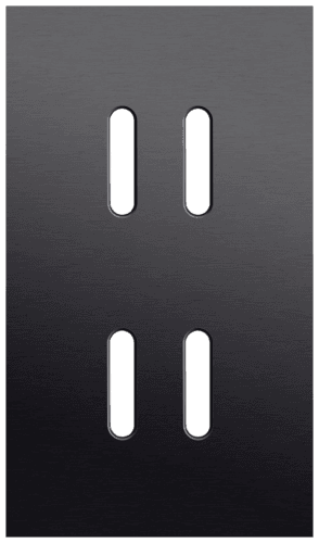 Plaque de recouvrement double, verticale 60 mm d'entraxe, pour des fonctions de commutation double, couleur Niko Rocker alu black brushed